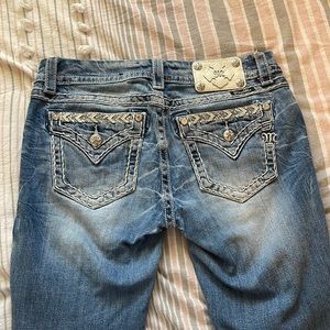 Miss Me Jeans size 28, inseam 33, standard boot cut.